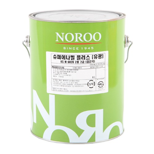 노루페인트 목재 철재용 유성페인트 슈퍼에나멜 플러스 검은색 유광 4L